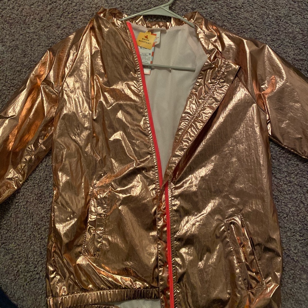 shiny pink jacket